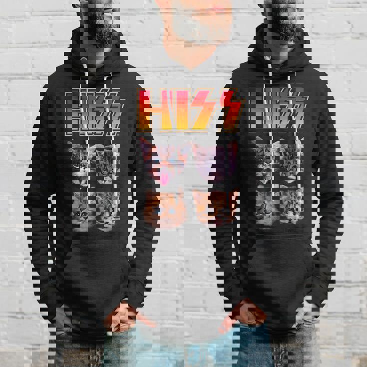 Hiss Cat Cat Lover Kittens Rock Music Cat Hiss パーカー 彼への贈り物