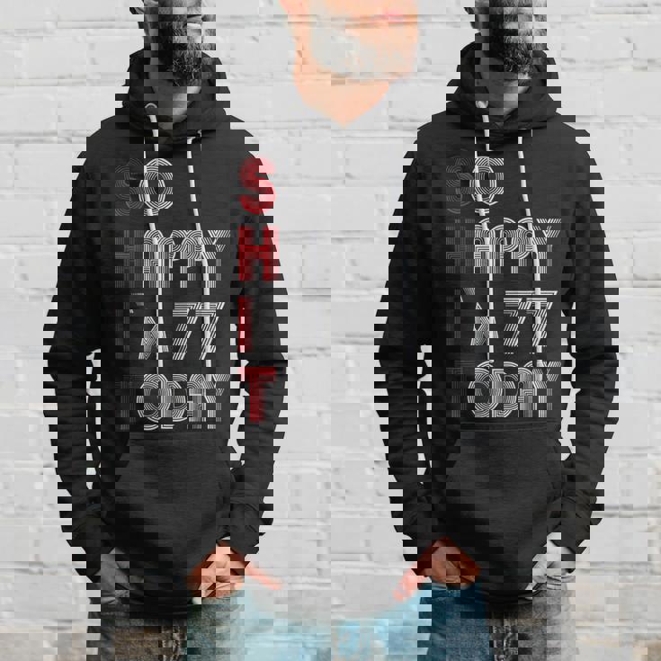 So Happy Im 77 Today 77 誕生日 77歳 77歳 誕生日 パーカー 彼への贈り物