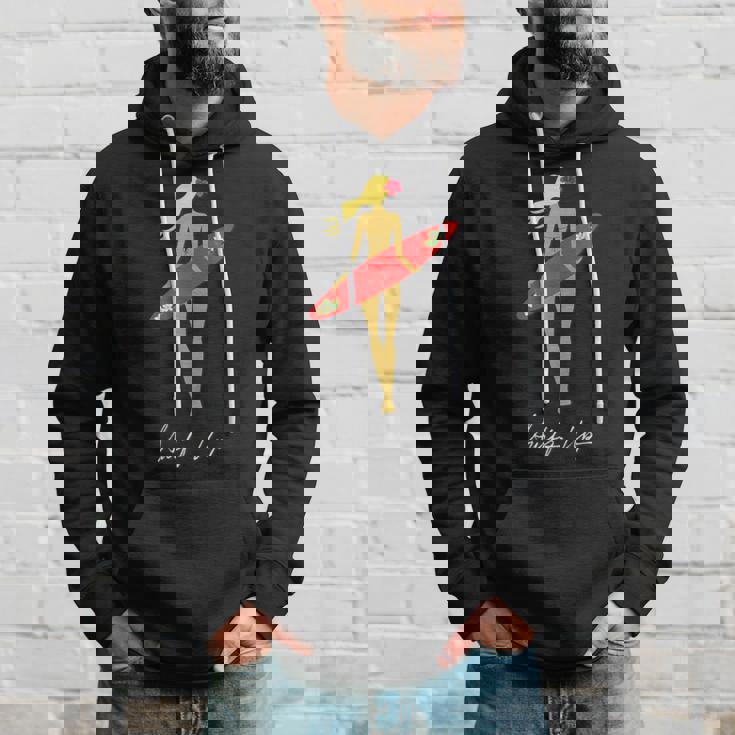 Surfs Up トロピカルブロンドサーファーガール パーカー 彼への贈り物