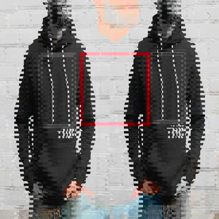 Think Outside The Box 哲学者、本好き、オタクのためのデザイン パーカー 彼への贈り物