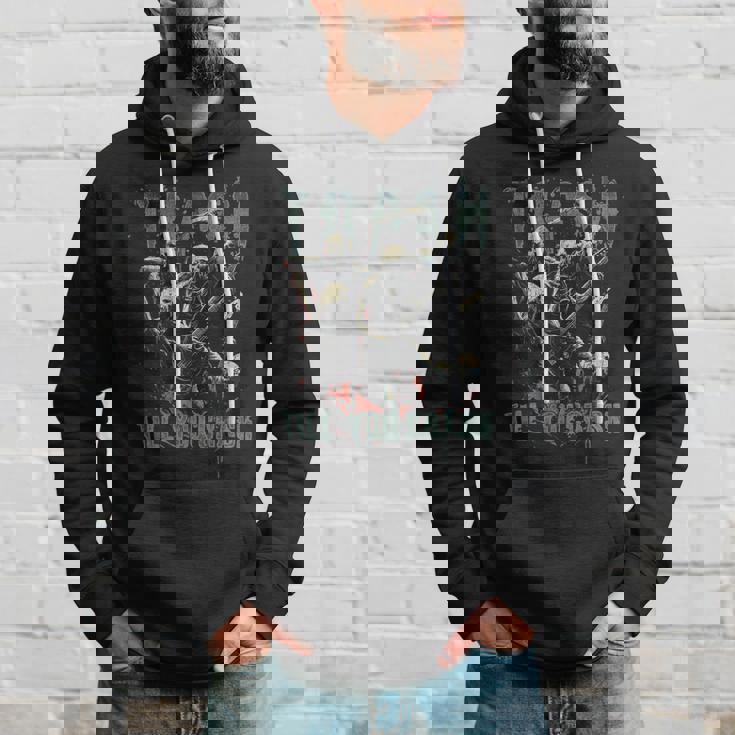 Trash Till You Crash ゾンビ メタルバンド 怖い ハロウィン ロック パーカー 彼への贈り物