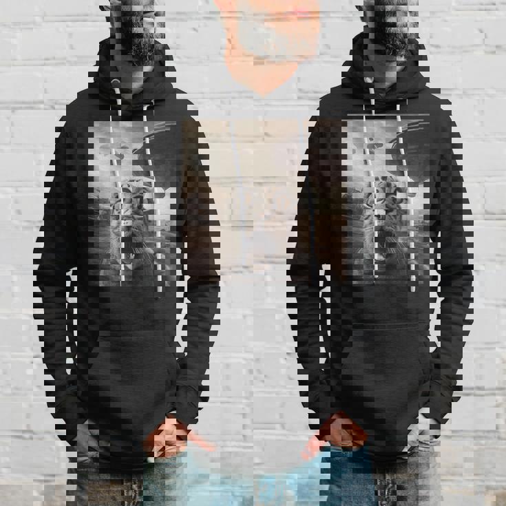 Ufo Extraterrestre Chat Amusantelfie Amoureux Des Chats Effrayésaisseaupatial Ovni Sweat à capuche Cadeaux pour lui