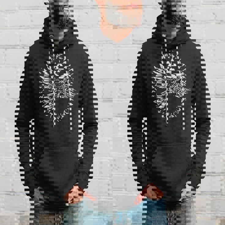 Walhalla Raven Odins ルーンズ ノルディック コンパス バイキング パーカー 彼への贈り物