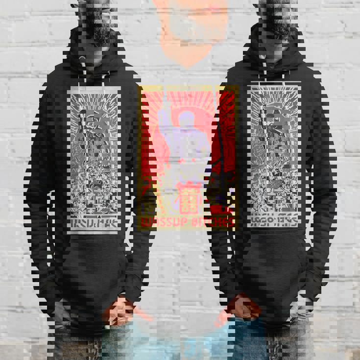 Wassup Bitches 毛沢東 中国共産主義宣伝ポスター パーカー 彼への贈り物