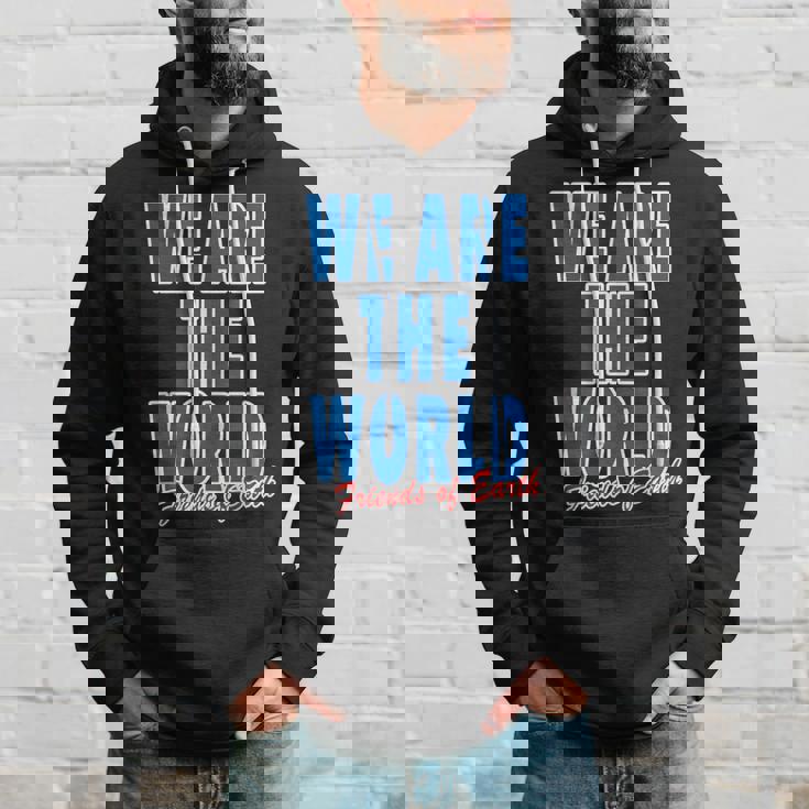 We Are The World ウィーアー ザ ワールド【英語 文字】80S パロディ メッセージ 面白い デザイン パーカー 彼への贈り物