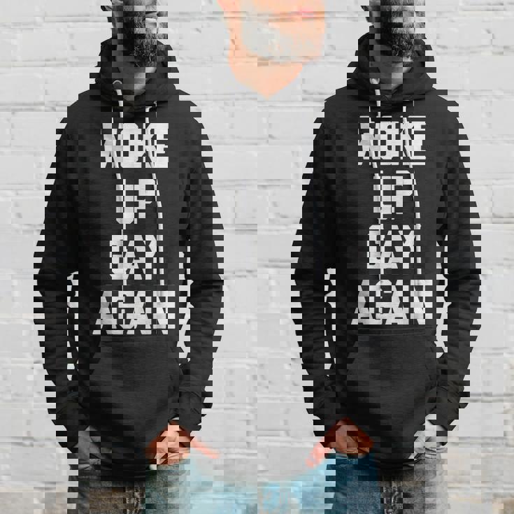 Woke Up Gay Again ayingarcastic Gay Pride Gay パーカー 彼への贈り物