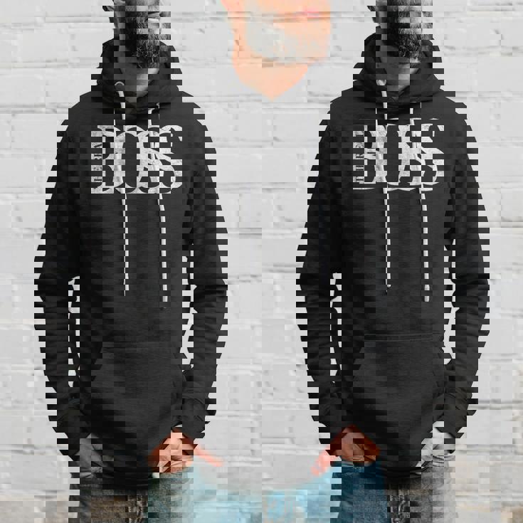 「The Real Boss」メンズ&レディース アンティーク調グラフィックtシャツ パーカー 彼への贈り物