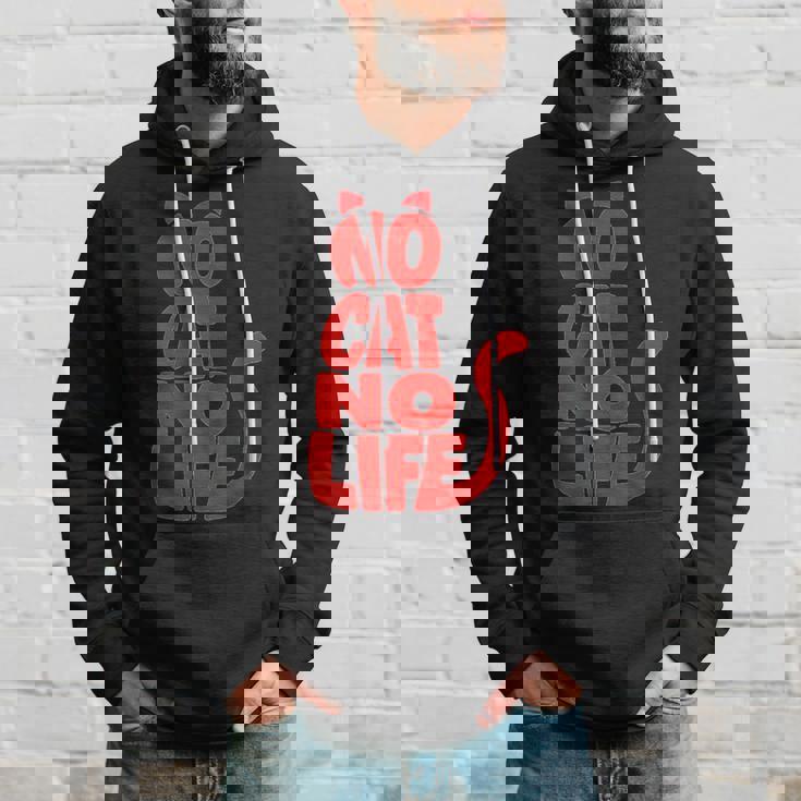 「No Cat No Life」シルエットキャット パーカー 彼への贈り物