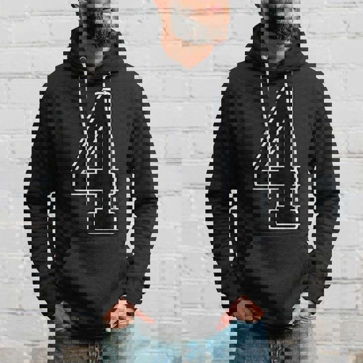 【両面プリント・表裏】4 数字 背番号・胸 ユニフォーム ナンバー【ブラック／黒の文字】スポーツ 部活 チーム 野球 パーカー 彼への贈り物