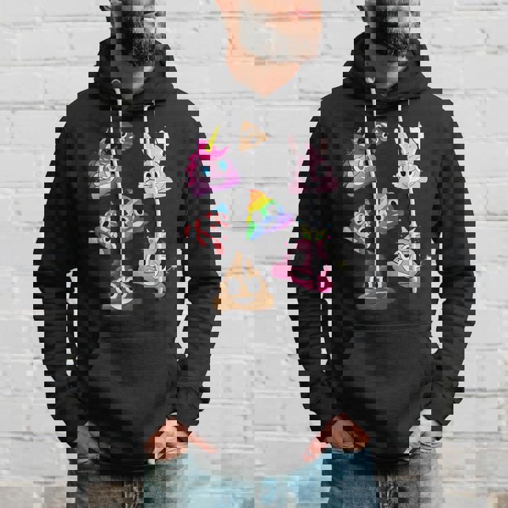 うんこマーク愚かな楽しいワッキーユニコーンバニープリンセスレインボー パーカー 彼への贈り物