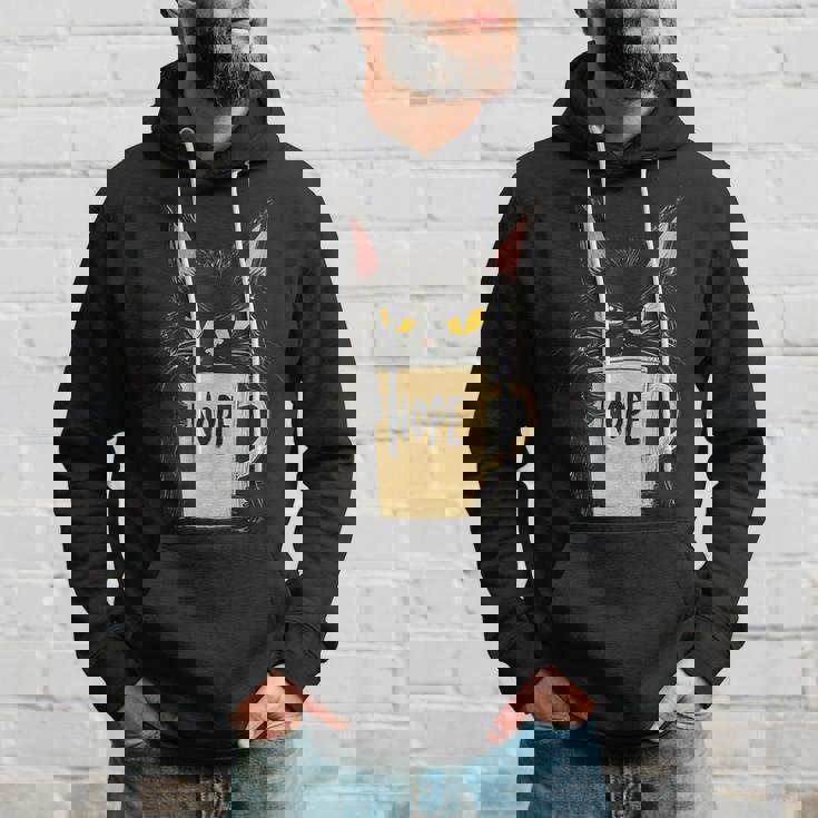 おかしな猫 コーヒーマグと黒猫 Nope パーカー 彼への贈り物