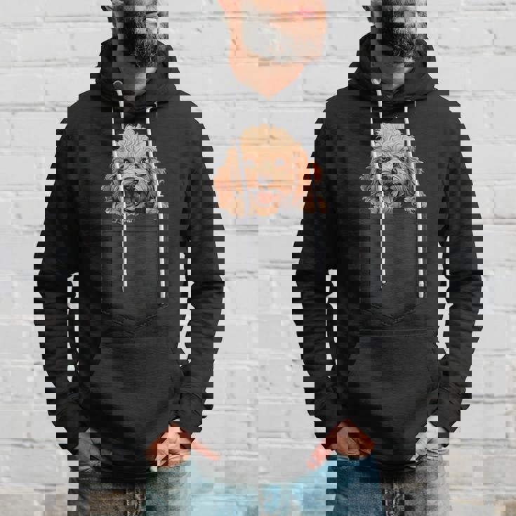 おもしろトイプードル 子犬 ポケットに入れたかわいいペット愛好家 パーカー 彼への贈り物