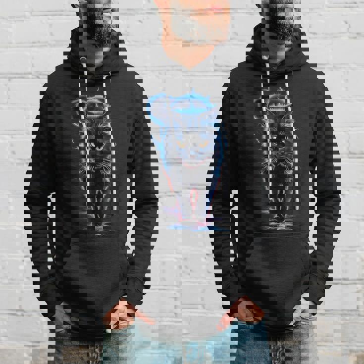 おもしろ猫 稲妻 黒猫 パーカー 彼への贈り物