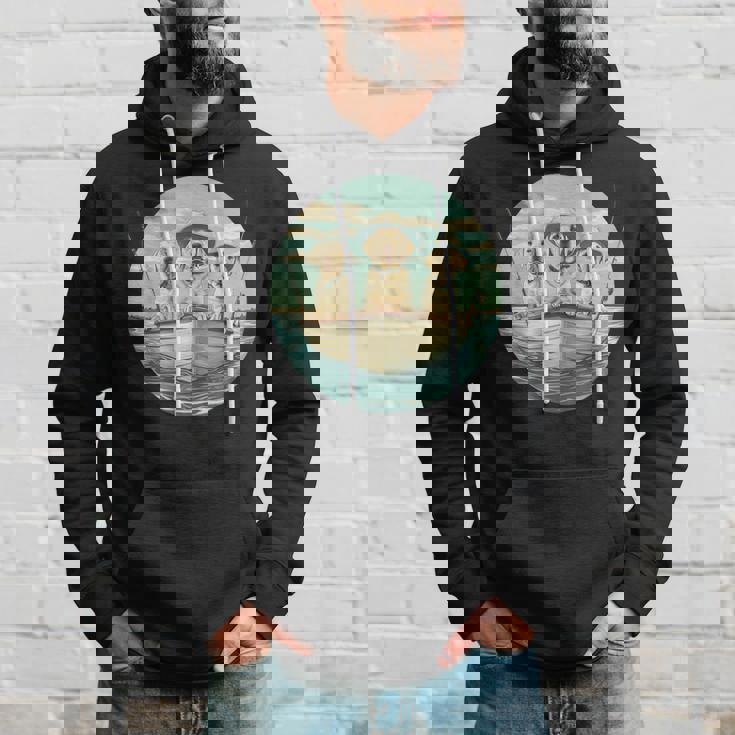 かわいい イエロー ラブラドールレトリバー 犬 釣り ボート 湖 犬 パーカー 彼への贈り物