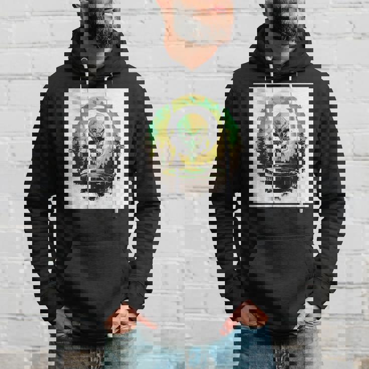 かわいいグリーンエイリアンヘッドufoスペースフェイス パーカー 彼への贈り物