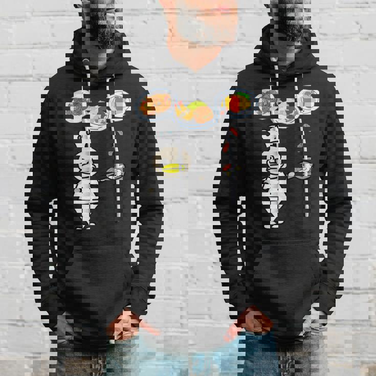 かわいいコックさん 洋食屋さん オムライス ナポリタン ハンバーグ エビフライ ウィンナー フライパン おもしろ パーカー 彼への贈り物