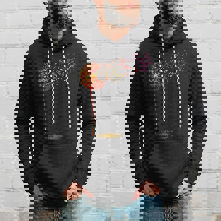 かわいいタンポポ 音符付き 花 男女兼用 音楽 パーカー 彼への贈り物