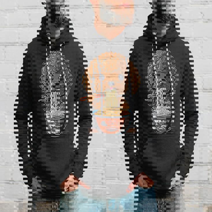 かわいいトイプードル 犬食べるラーメン パーカー 彼への贈り物