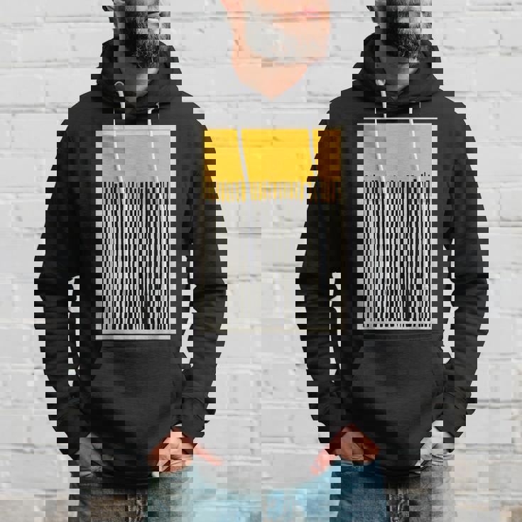 かわいいボーホーシックミニマリスト イエローベージュ ブラックラインストライプ パーカー 彼への贈り物