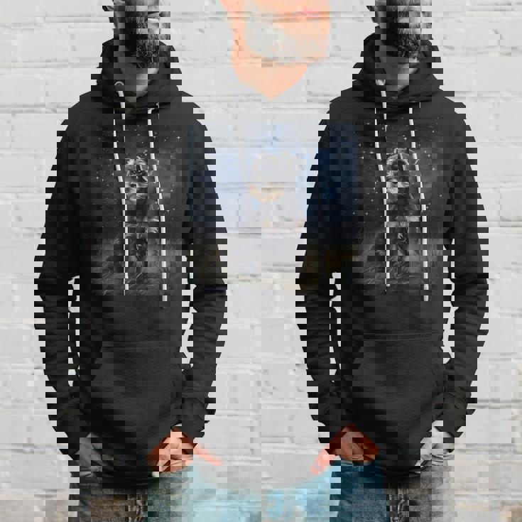 かわいいミニチュアシュナウザーの星空の犬 夜の絵画 パーカー 彼への贈り物