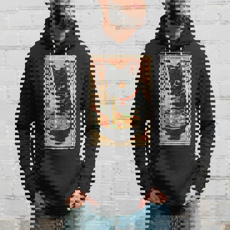 かわいい猫とラーメン麺 日本のアニメ漫画 パーカー 彼への贈り物