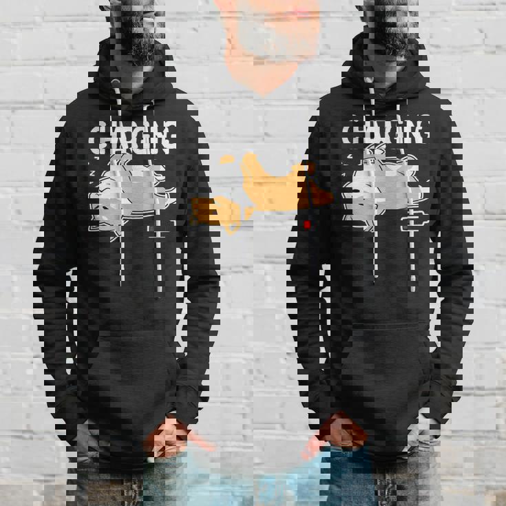 やる気スイッチ故障中 充電中 犬 柴犬 犬好き かわいい おもしろ 面白い パーカー 彼への贈り物