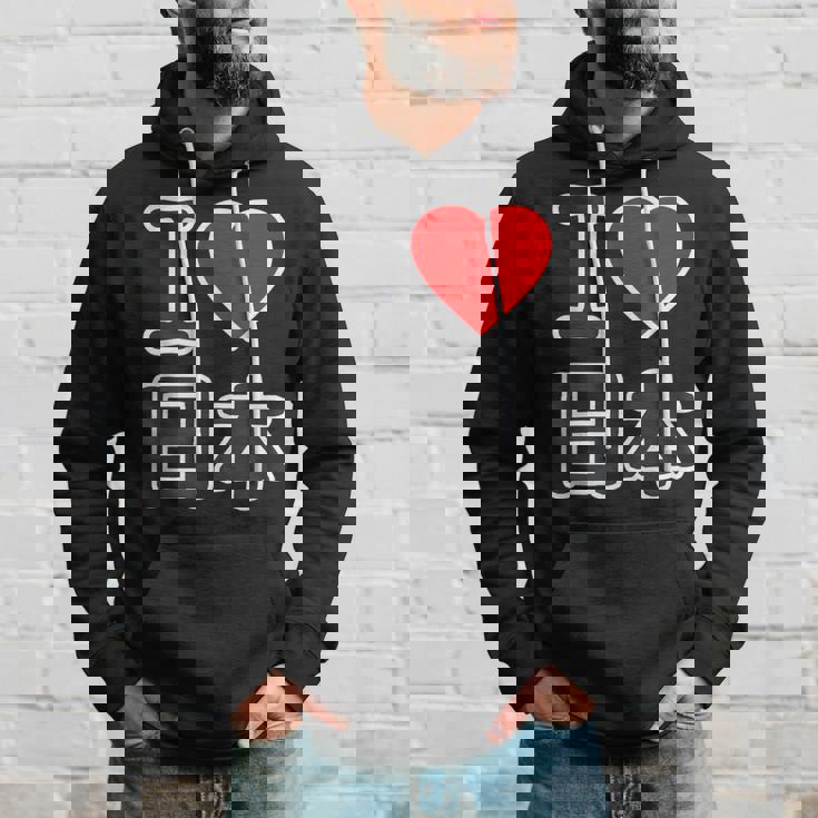 アイラブ 日本（I Love ニッポン）大きな文字 Japan Nippon【世界の都市】ジモtティ メッセージ・面白 パーカー 彼への贈り物