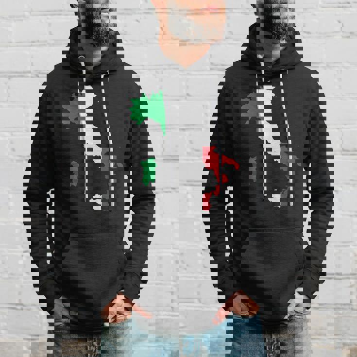 アウトライン イタリア 赤 白 緑 ストライプ 地図 パーカー 彼への贈り物