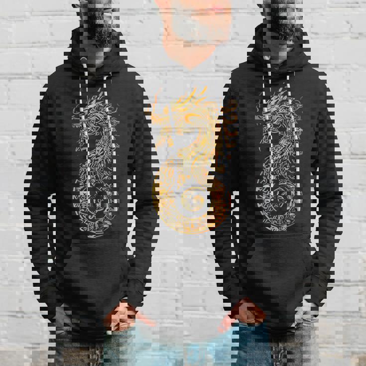 アステカ メキシコ神話 羽をつけた蛇 アートワーク ドラゴン パーカー 彼への贈り物