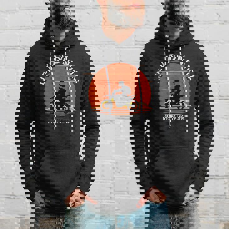 アドベンチャー バイク おもしろ オフロードバイク 人生は冒険だ ツーリング イラスト パーカー 彼への贈り物