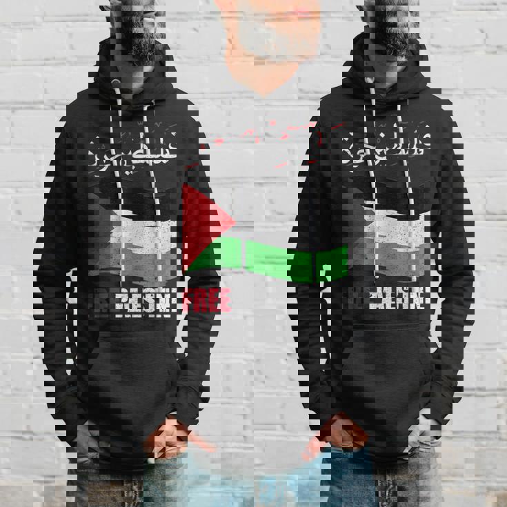 アラビア語でパレスチナ国旗 パレスチナ人とパレスチナ人向け パーカー 彼への贈り物