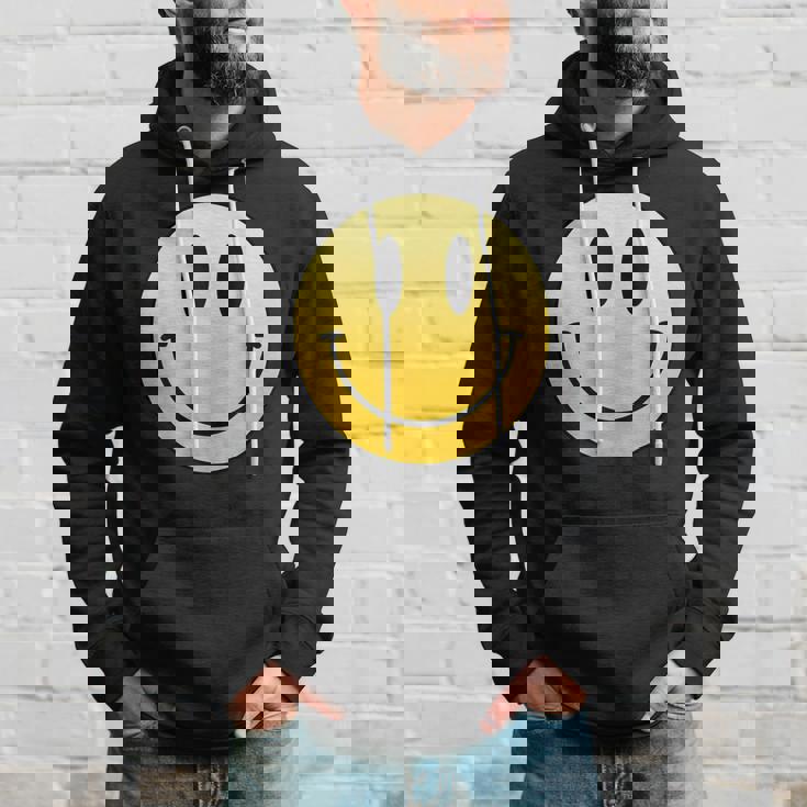 イエロー スマイル ハッピー ピース スマイル フェイス かわいい ユーモア すごい パーカー 彼への贈り物