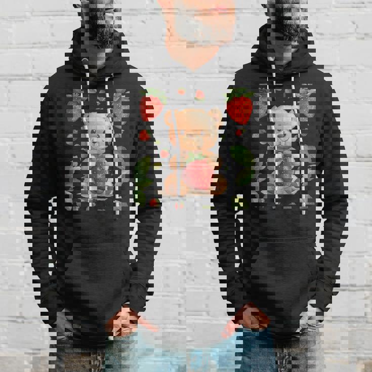 イチゴファンのための素敵なフルーツとテディベアのコスチューム パーカー 彼への贈り物
