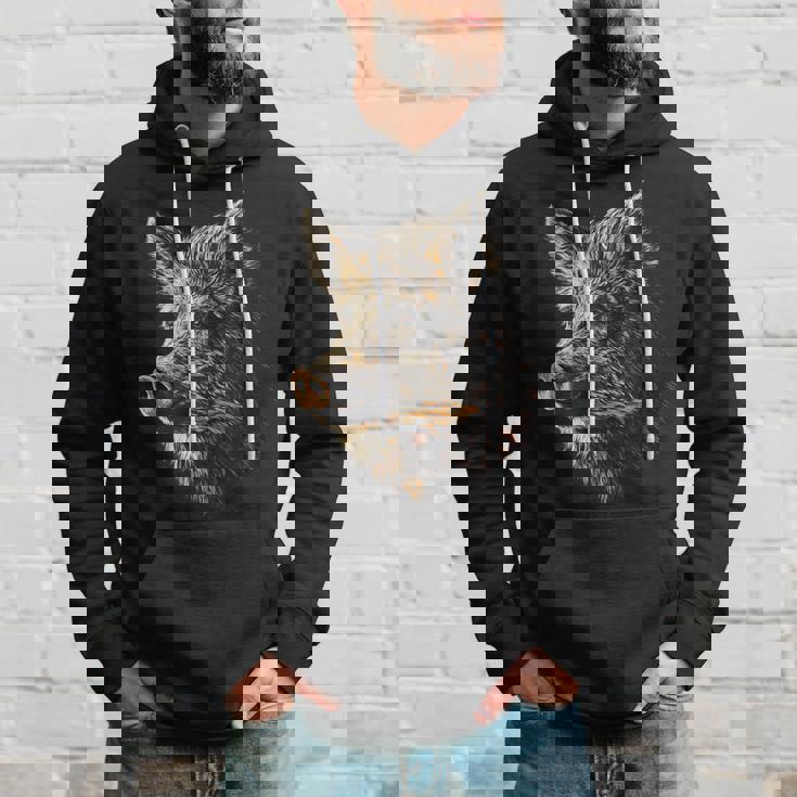 イノシシ 動物 モチーフ イラスト イノシシ パーカー 彼への贈り物