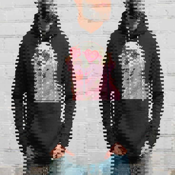 イングリッシュクリーム ゴールデンレトリバー ママギフト ハート メガネ ラブ パーカー 彼への贈り物