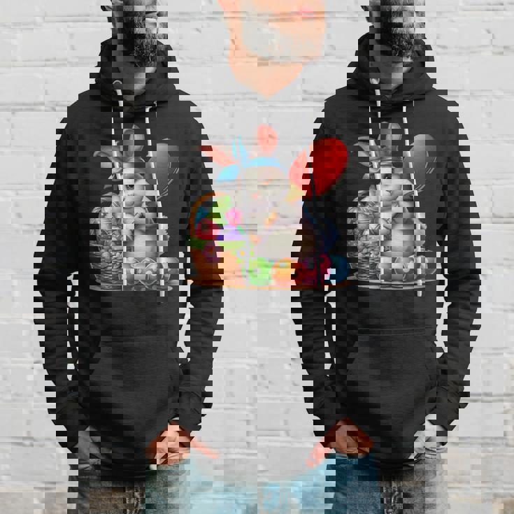 イースターバニー卓球ウサギイースターエッグ卓球 パーカー 彼への贈り物