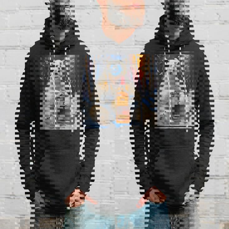 ウイスキーが飲みたいと目で訴える白熊 半袖 男女兼用 パーカー 彼への贈り物