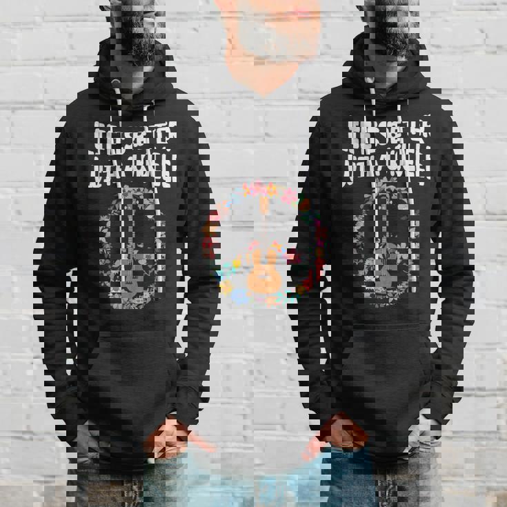 ウクレレで人生はもっと良い-ウクレレ愛好家 パーカー 彼への贈り物