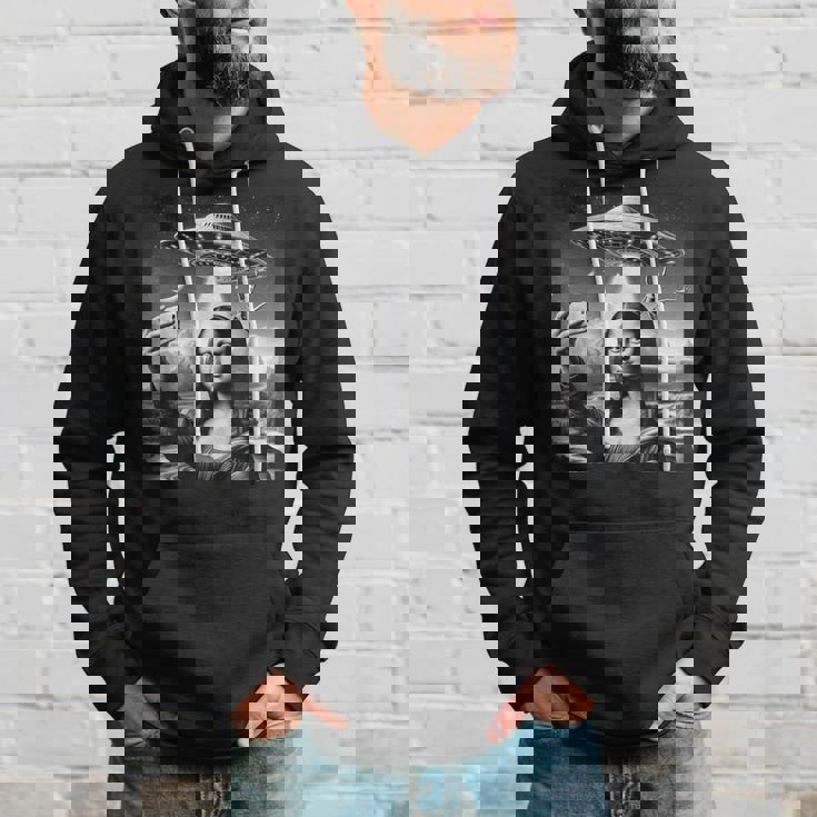 エイリアンufoモナリザと面白いセルフィー パーカー 彼への贈り物