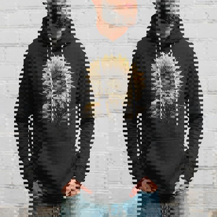 エレガントなビンテージひまわり植物芸術 パーカー 彼への贈り物
