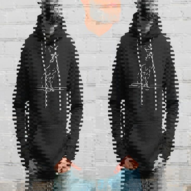 エレガントなラインアート アビシニアン猫 パーカー 彼への贈り物