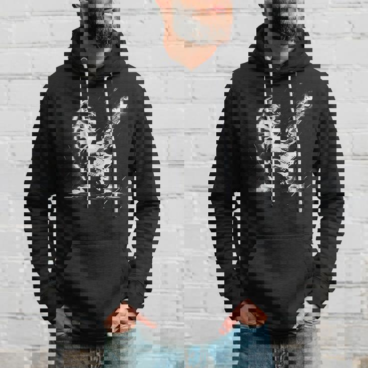 エレキギターで遊ぶ面白いギター猫 パーカー 彼への贈り物