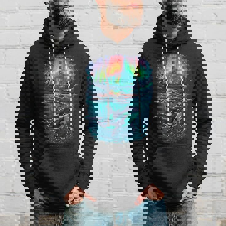 オーロラシャチが特徴のオルカ。 パーカー 彼への贈り物