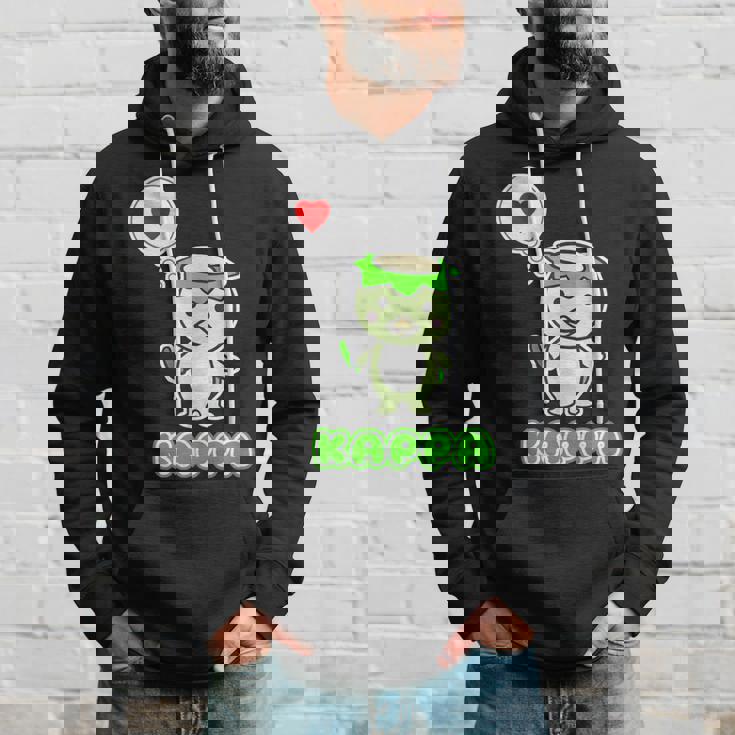 カッパくん『ハート』河童【どうぶつフレンズ】妖怪 ゆるくて かわいい キャラクター イラスト パーカー 彼への贈り物