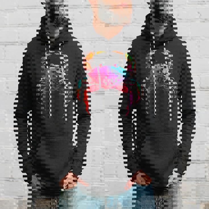 カニ カラフル 幾何学 動物 アート グラフィック モチーフ カニ パーカー 彼への贈り物