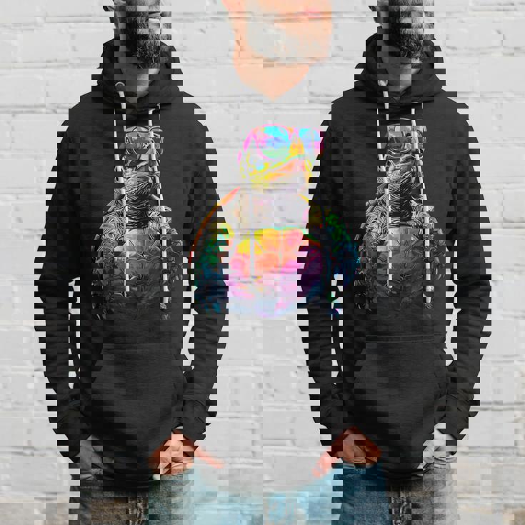 カメ カラフル Popart レインボー 爬虫類 かわいい亀 パーカー 彼への贈り物