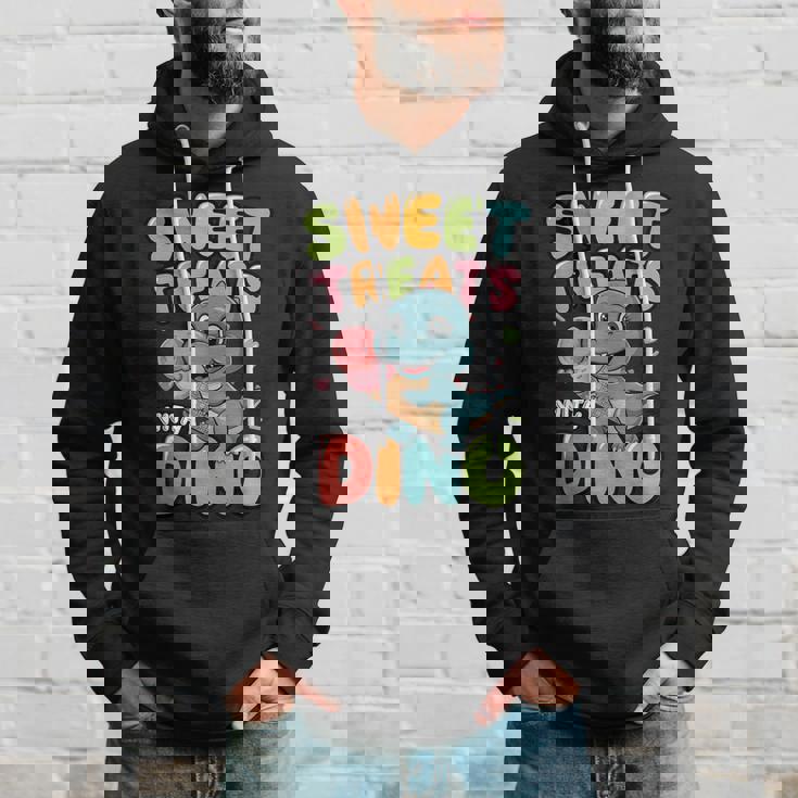 カラフル スイート おやつ 恐竜 かわいい 恐竜 デザート アイスクリーム パーカー 彼への贈り物