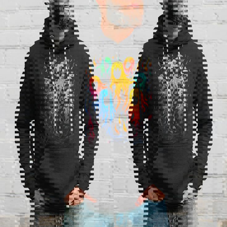 カラフル ハロウィン 幽霊 面白いグラフィックtシャツ パーカー 彼への贈り物