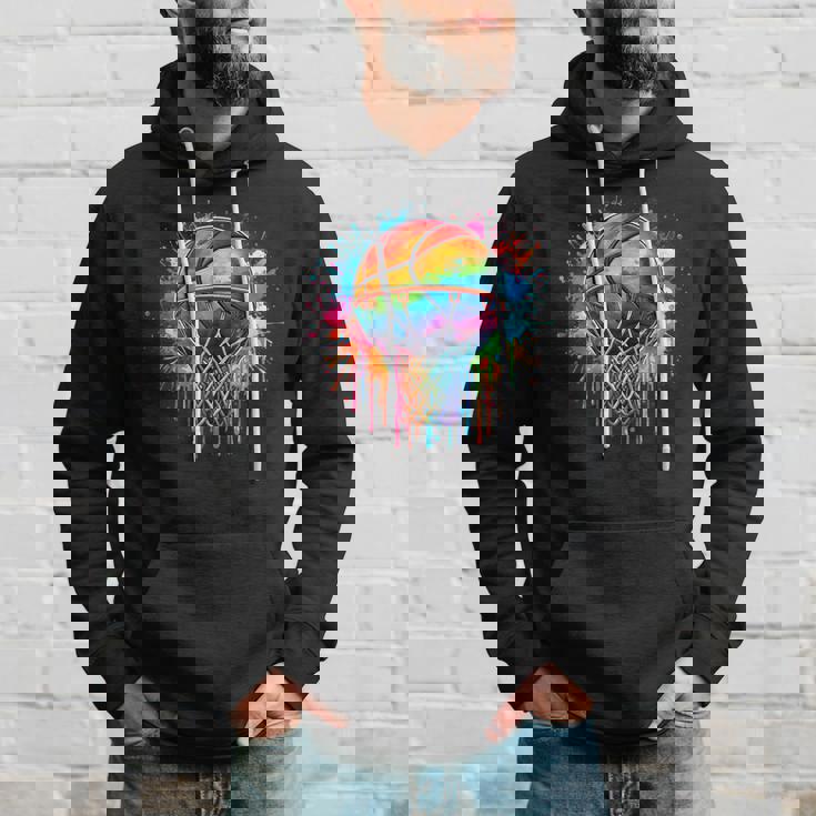 カラフル バスケットボール 絞り染め カラー スプラッシュ フープ ネット スラム ダンク パーカー 彼への贈り物