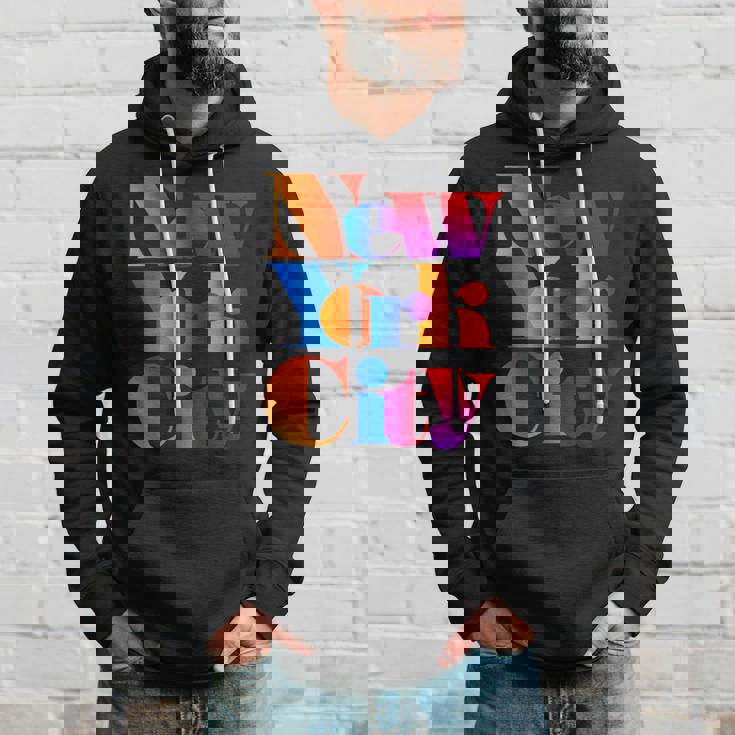 カラフルなニューヨークシティファッショングラフィックtシャツ、ニューヨーク市 パーカー 彼への贈り物